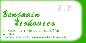 benjamin miokovics business card